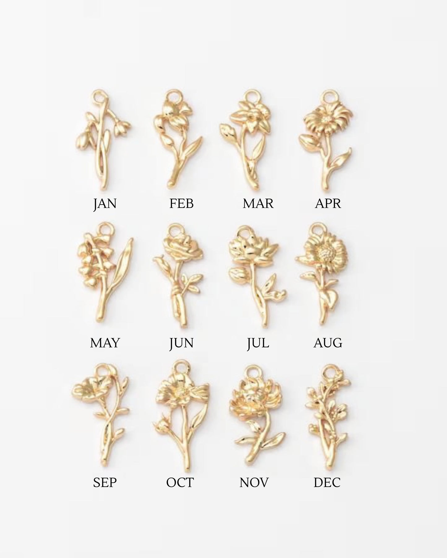 14k Gold Birth Flower Bracelet - Mothers Day Gold Jewellery