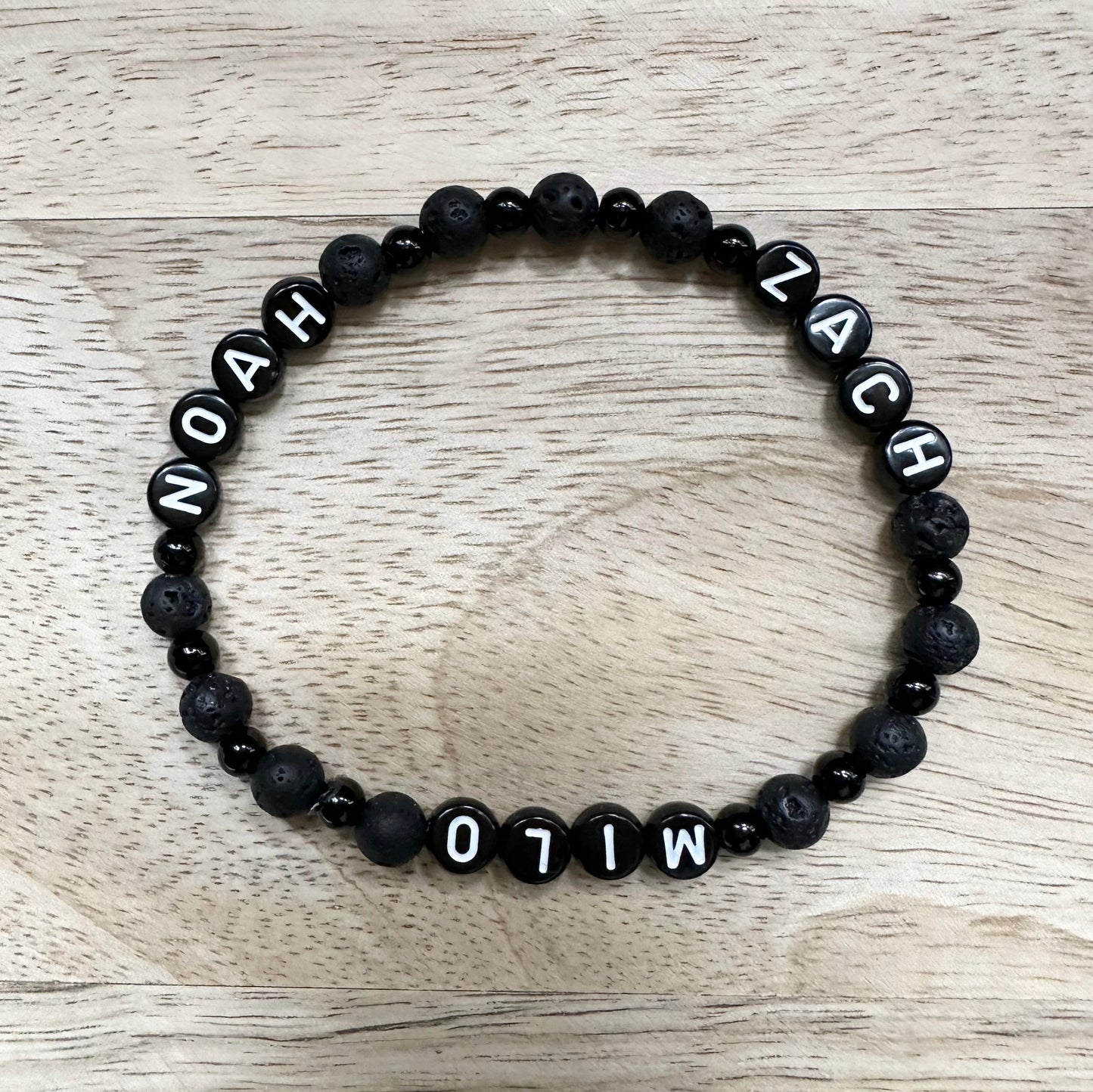 Lava Stone Name Bracelet