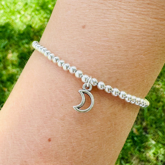 Tiny Moon Sterling Silver Bracelet