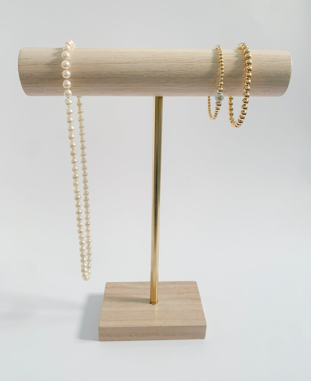 Wood and Brass Jewellery Stand
