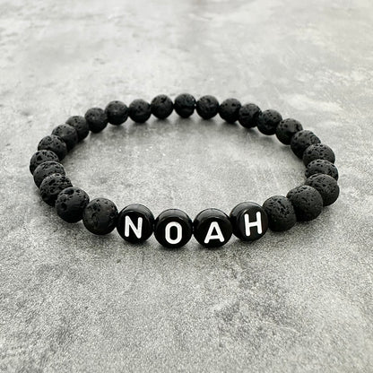 Lava Stone Name Bracelet