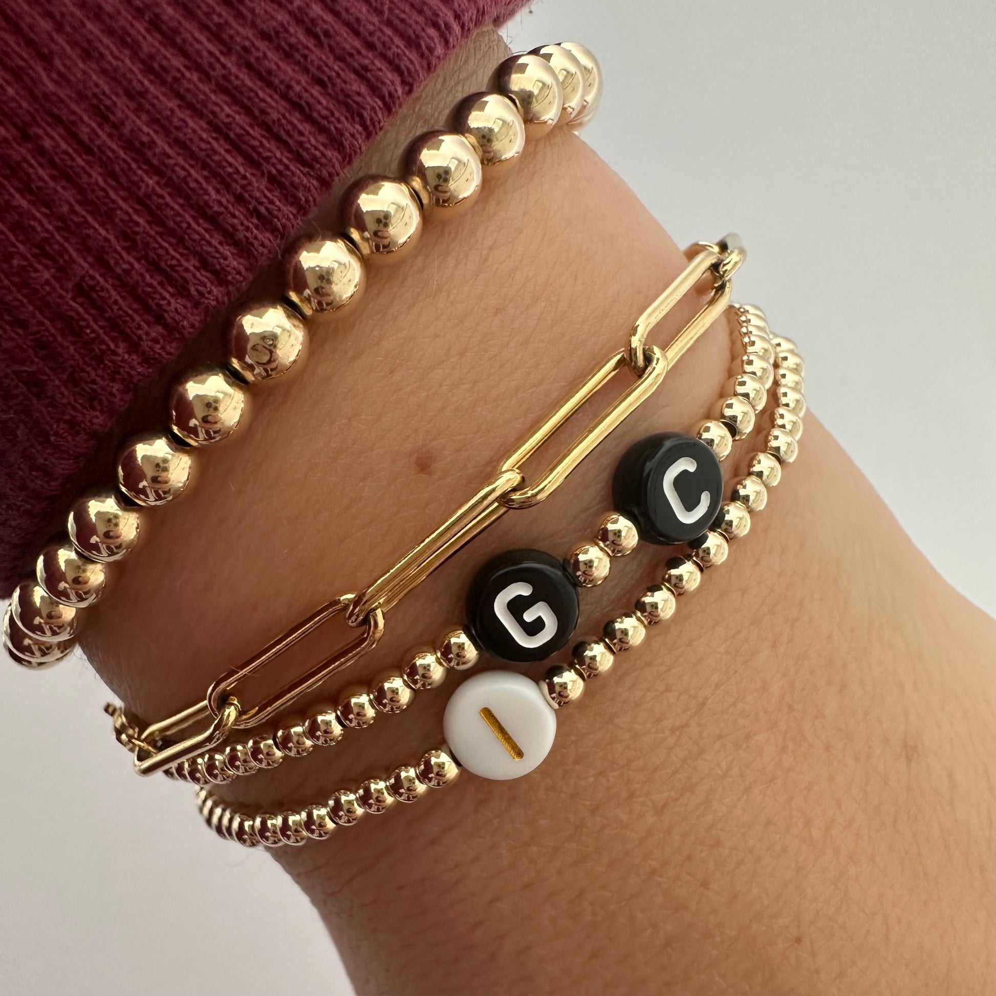 Tiny Personalised Initials Bracelet - Main Image