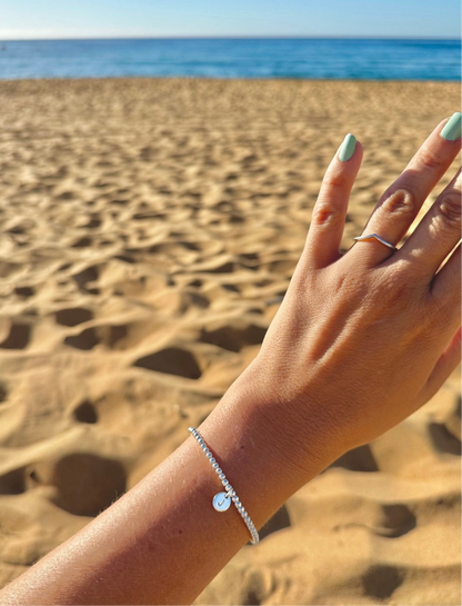 Sterling Silver Tiny Initial Charm Bracelet
