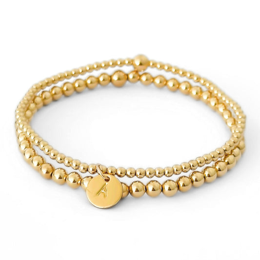 14k Gold Stamped Initial Bracelet