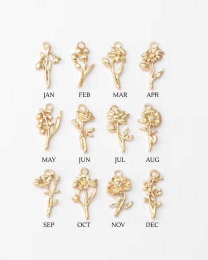 14k Gold Birth Flower Bracelet - Mothers Day Gold Jewellery