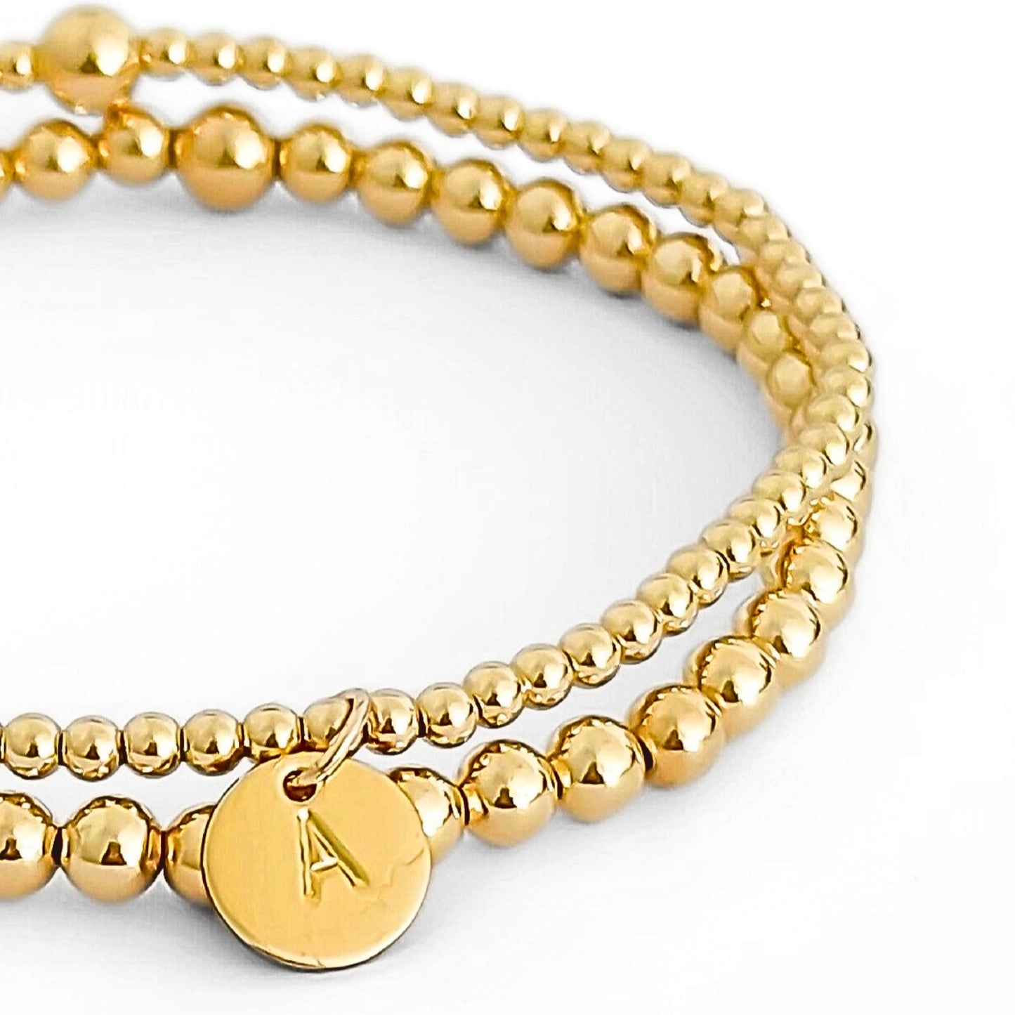 14k Gold Stamped Initial Bracelet