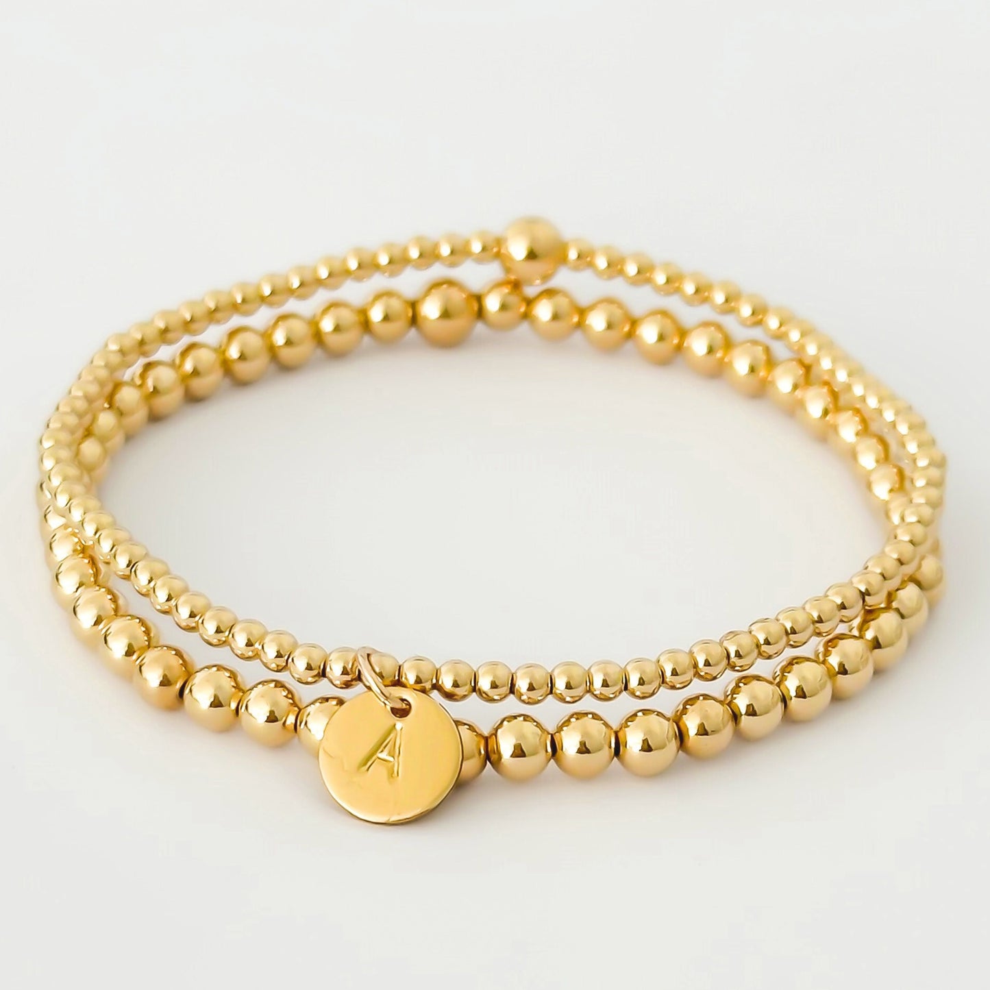 14k Gold Filled Bracelet With Stamped Initial Charm