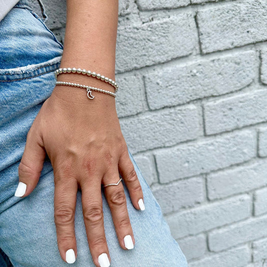 Tiny Moon Sterling Silver Bracelet