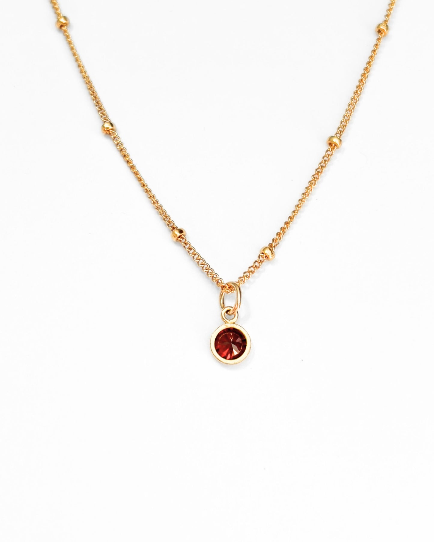 14k Gold Filled Birthstone Necklace - Dainty Minimal Personalised Jewellery Gift