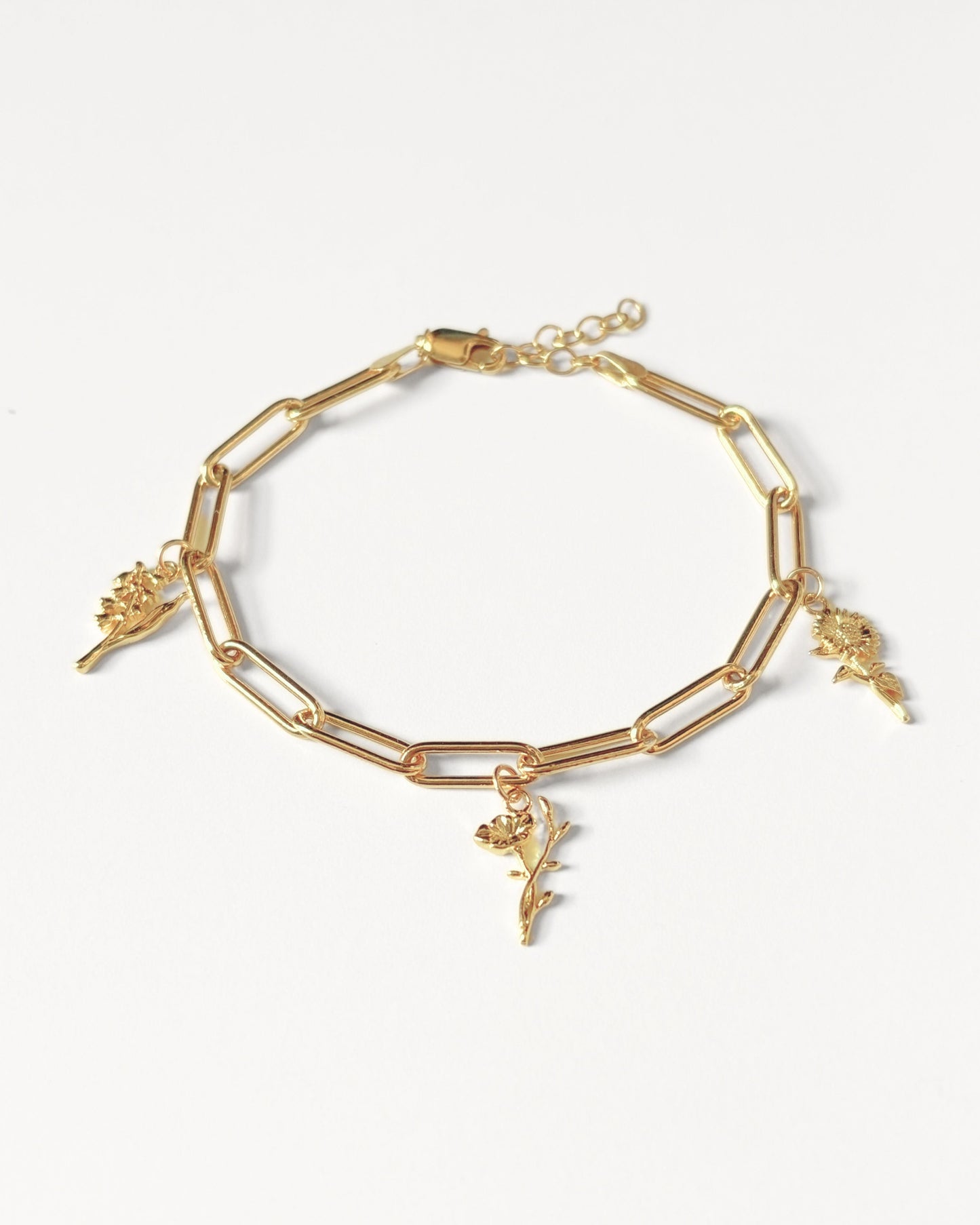 14k Gold Birth Flower Bracelet - Mothers Day Gold Jewellery