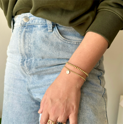 14k Gold Stamped Initial Bracelet