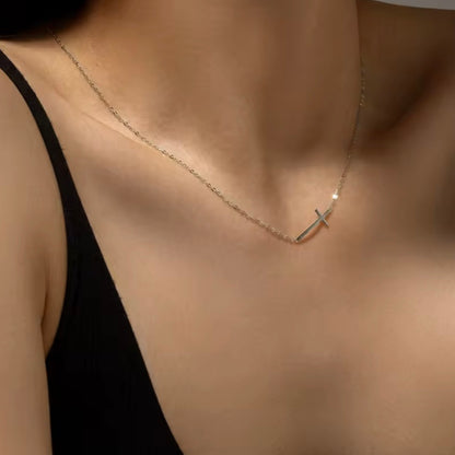 Sterling Silver Tiny Cross Necklace