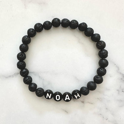 Lava Stone Name Bracelet