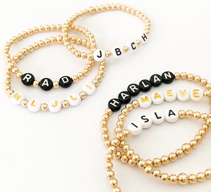 Personalised Name Bracelet - 14k Gold or Sterling Silver