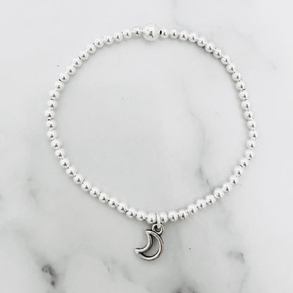 Tiny Moon Sterling Silver Bracelet