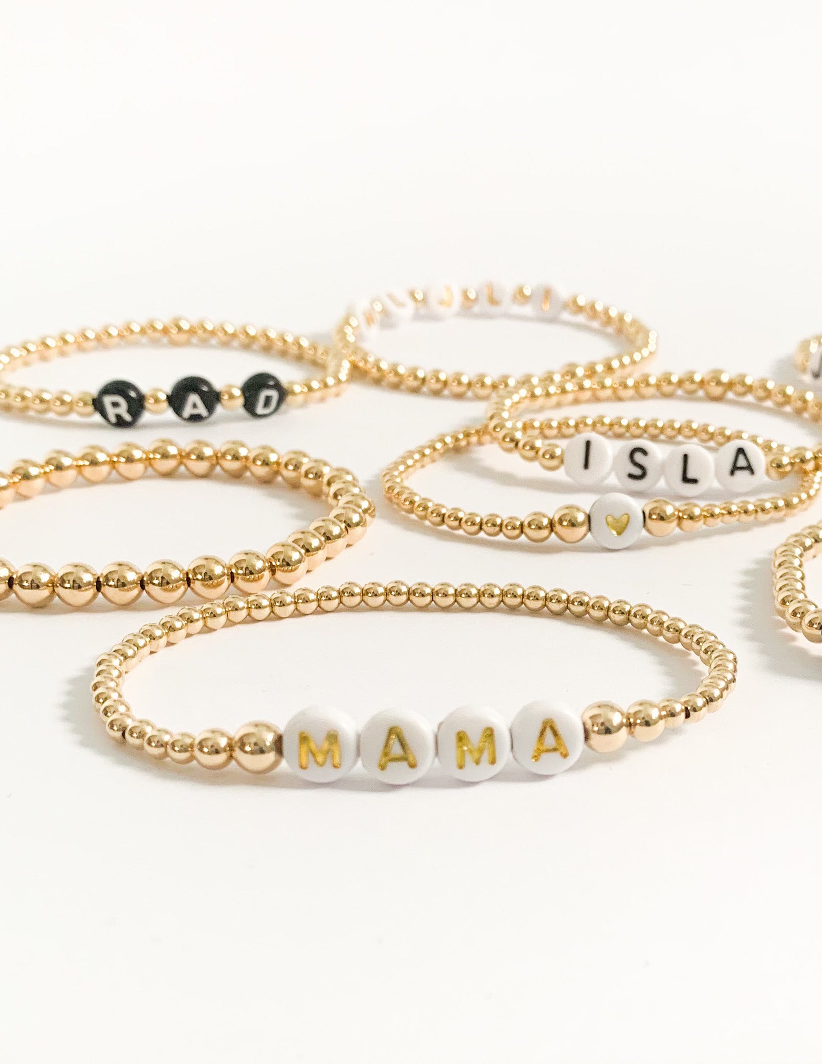 Mama bracelet in rose gold 14k adorned with white zircon stones BR11300144