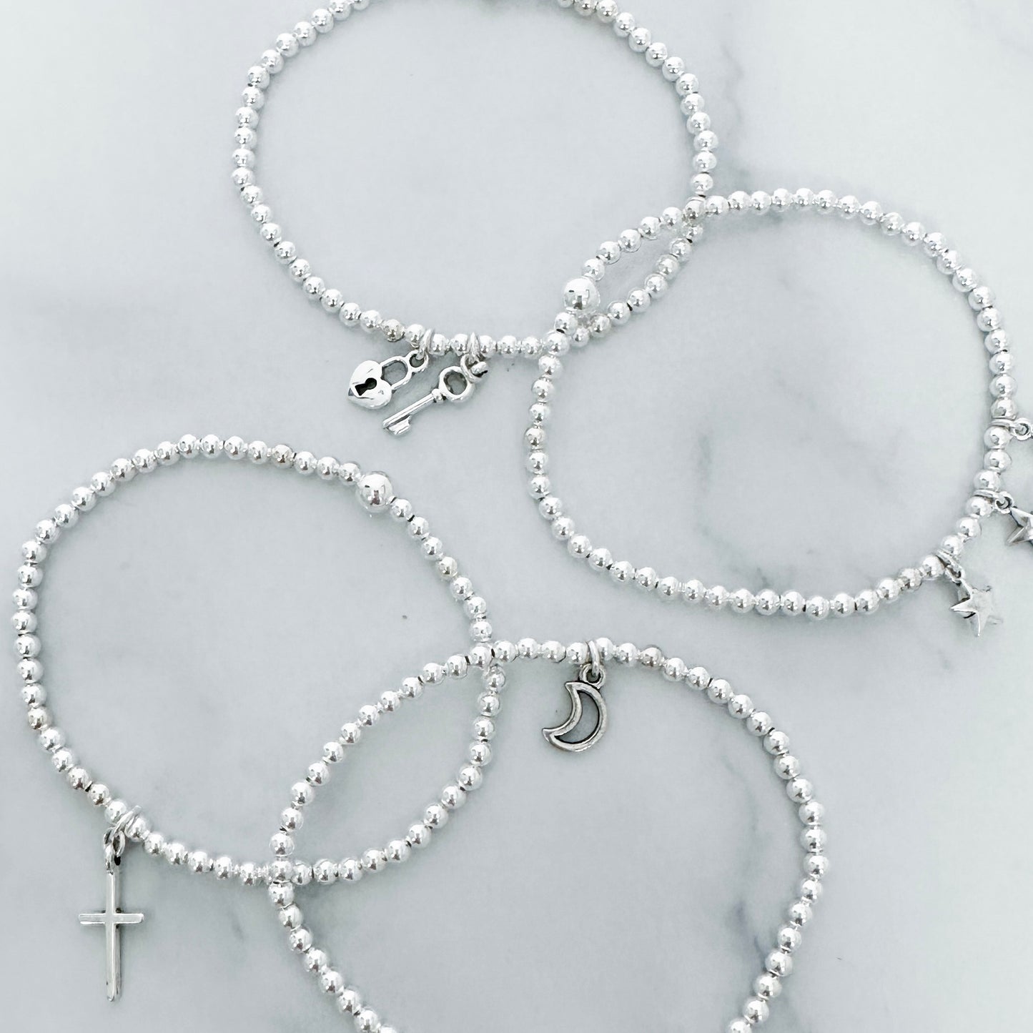 Tiny Moon Sterling Silver Bracelet